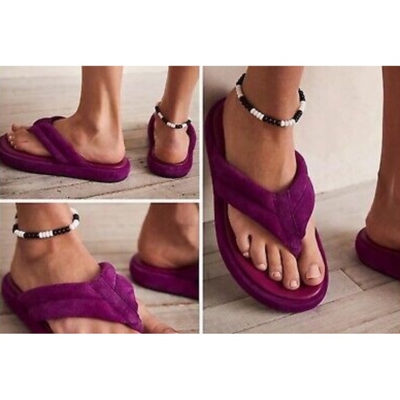 Free People Wonderland Verbena Leather Thong flip flop Sandals Size 7 - Picture 14 of 14